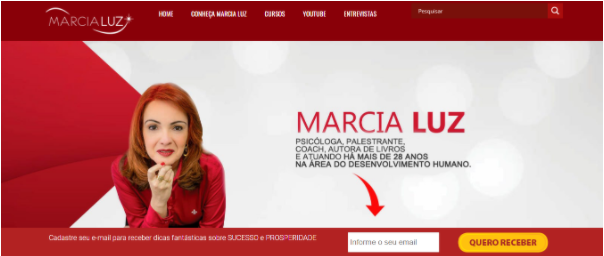 Exemplo de CTA no site da Marcia Luz