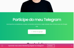 Exemplo de CTA convidando ao Instagram