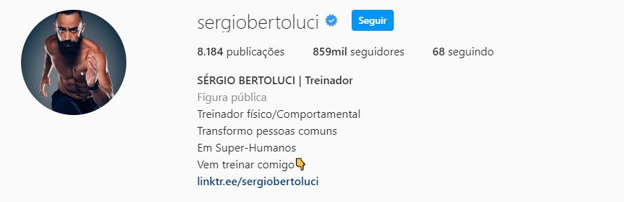 print da biografia do instagram de sergio bertolucci