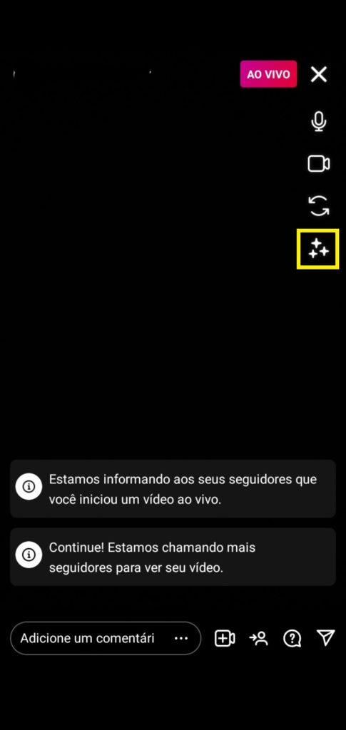 Como usar filtros das transmissões ao vivo (lives) fora do