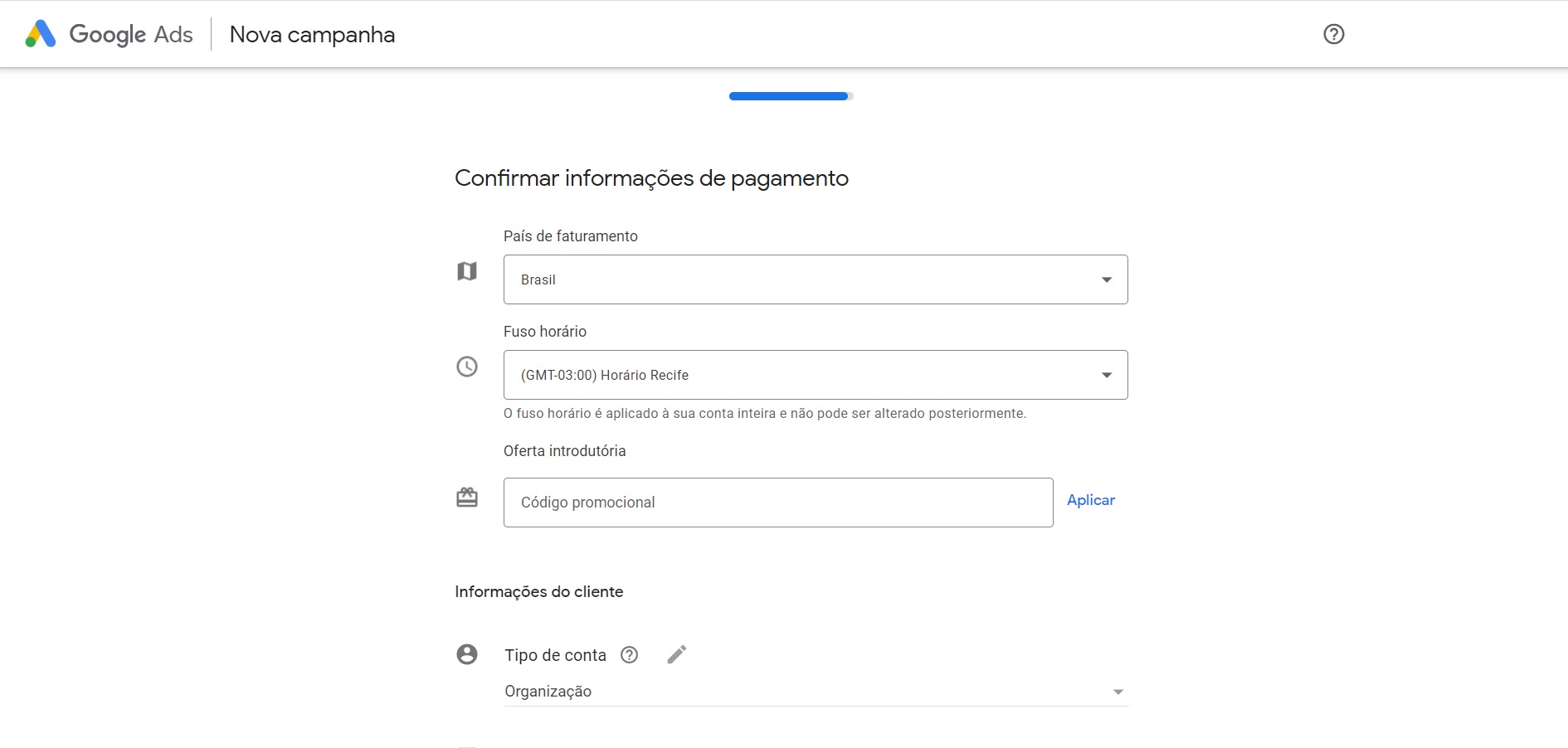 Print de tela ensinando como criar campanha no Google Ads