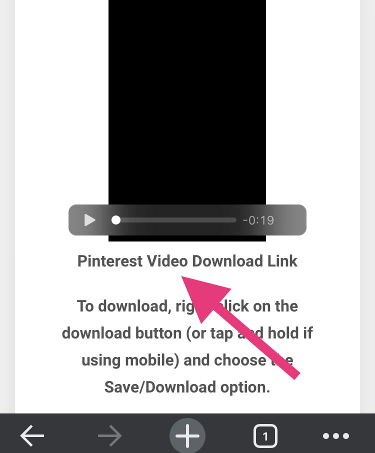 Print de tela ensinando como baixar vídeo no pinterest pelo celular