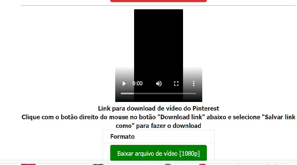 Print de tela ensinando como baixar vídeo no pinterest pelo computador