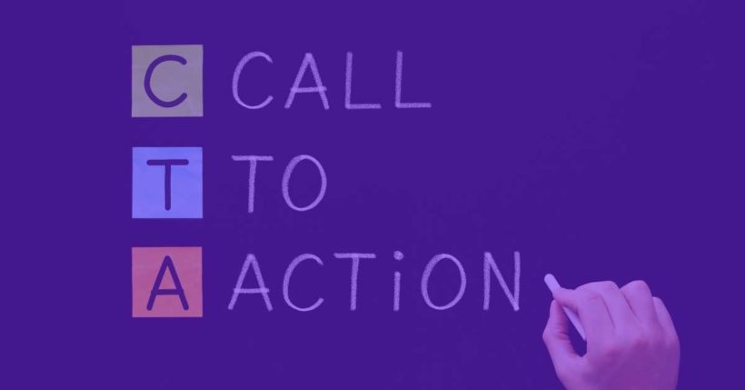 Texto escrito call to action exemplos