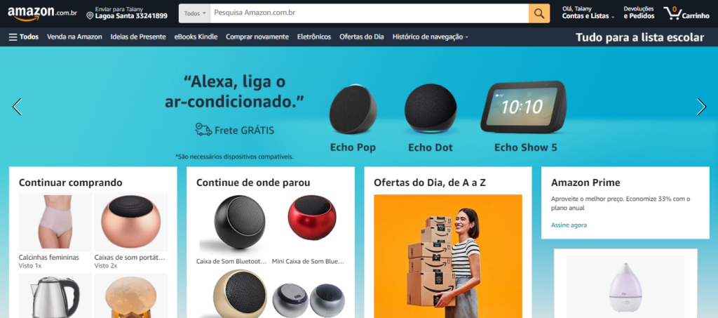 exemplos de página inicial