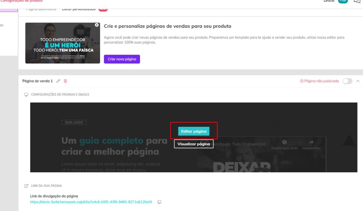 Página de vendas para ebook: como fazer grátis e importância