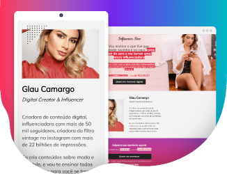 Página de oferta direta demonstrada em deskotp e celular.