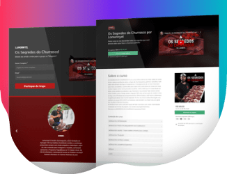 Páginas de web com funil de isca com oferta.