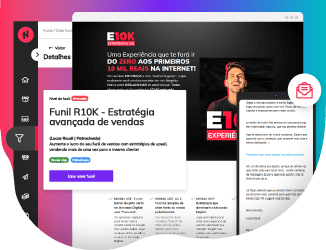 Tela de interface com página de captura em navegador e em celular.