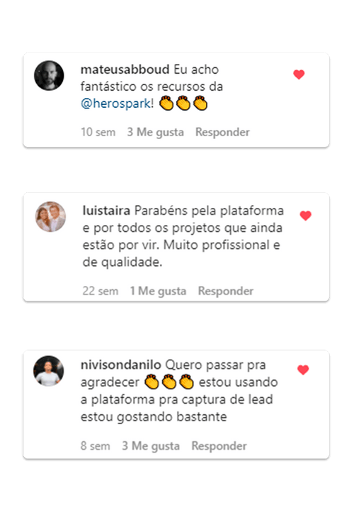 Feedback dos clientes Hero
