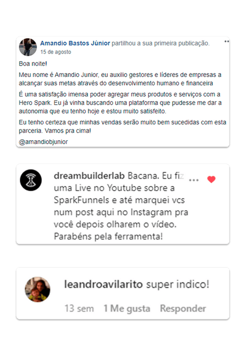 Feedback dos clientes Hero