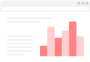 Tela ilustrativa de uma interface mostrando gráficos e resultados positivos.